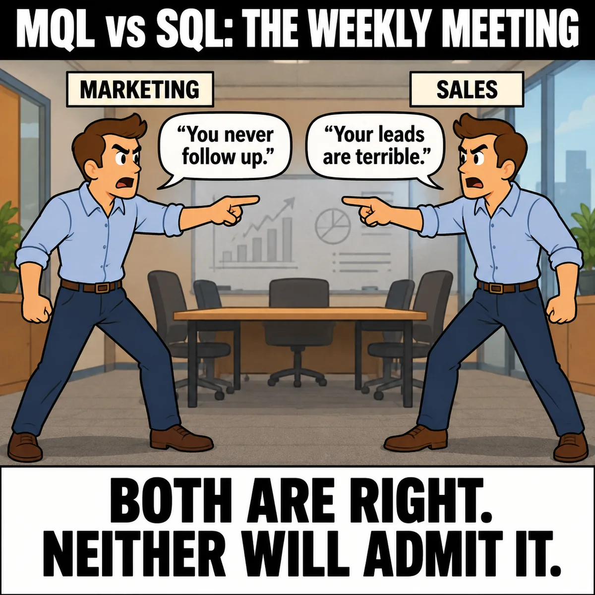MQL vs SQL: marketing says sales never follows up, sales says the leads are terrible, both are right
